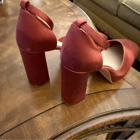 Loeffler Randall Selina satin closed toe ankle strap platforms "rust" - Picture 14 of 15